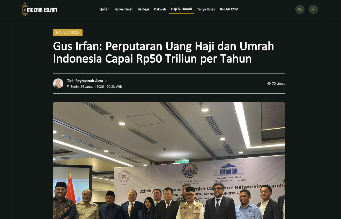 Gus Irfan: Perputaran Uang Haji dan Umrah Indonesia Capai Rp50 Triliun per Tahun