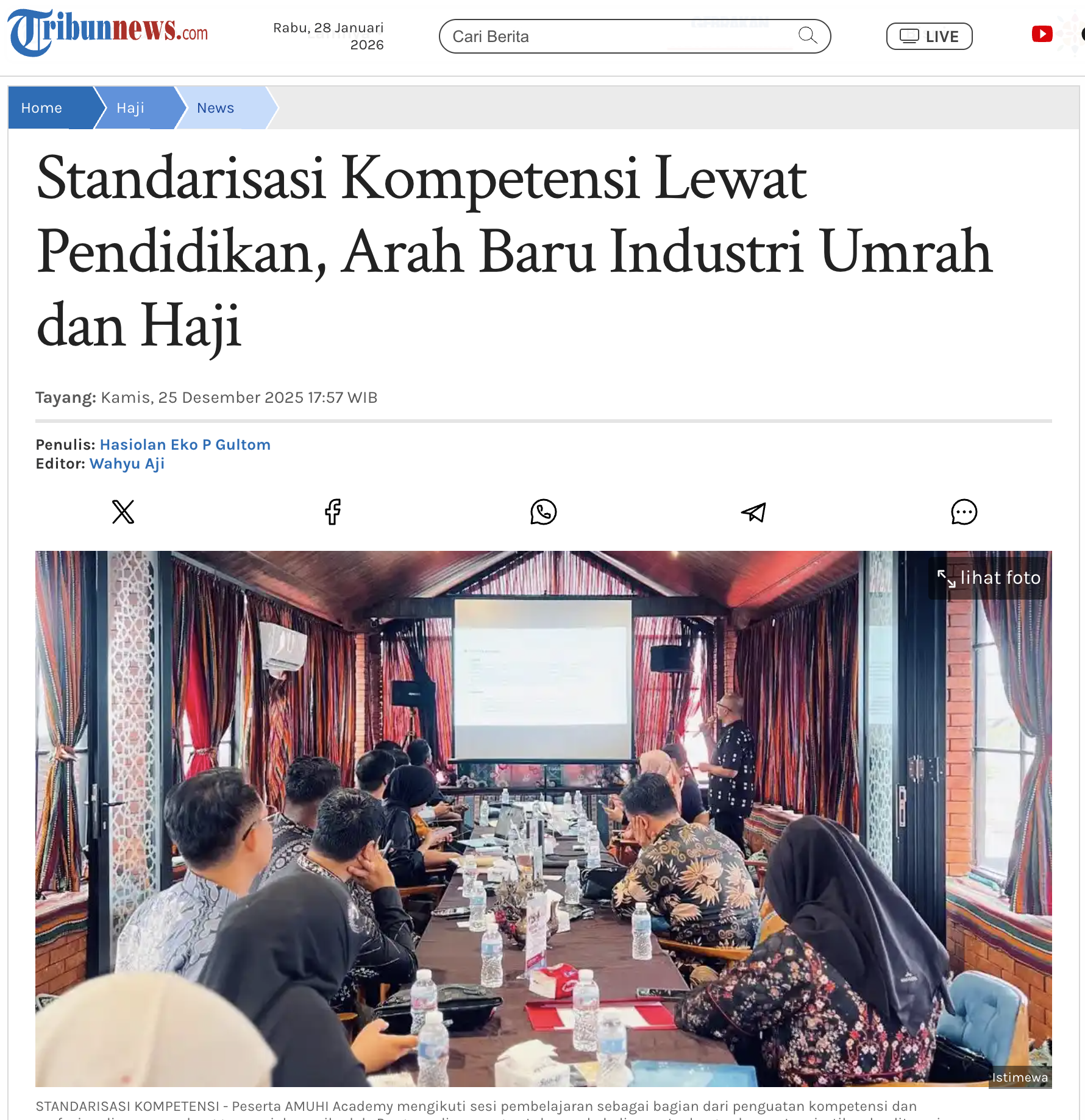 Standarisasi Kompetensi Lewat Pendidikan Arah Baru Industri Umrah dan Haji